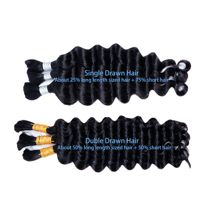 Deep Wave Bulk Hair Extensions for Boho Knotless Braiding