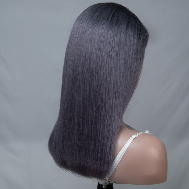 Gray 13*6 Bob Wig Sliky Straight