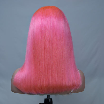 Pink 13*6 Bob Wig Sliky Straight