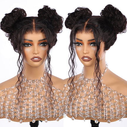 Invisible Strap 360 Lace Bleached Knot Pre-Cut Lace Water Wave Wig