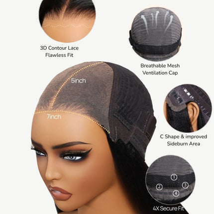 Glueless Lace Bleached Knot Pre-Plucked Water Wave Wig