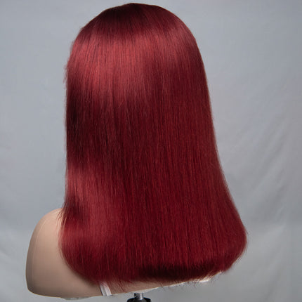 Deep Red 13*6 Bob Wig Sliky Straight