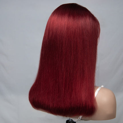 Deep Red 13*6 Bob Wig Sliky Straight