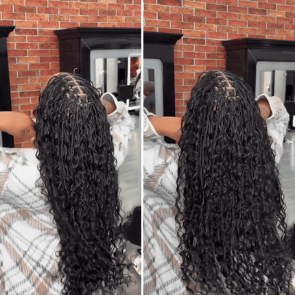 Deep Wave Bulk Hair Extensions for Boho Knotless Braiding