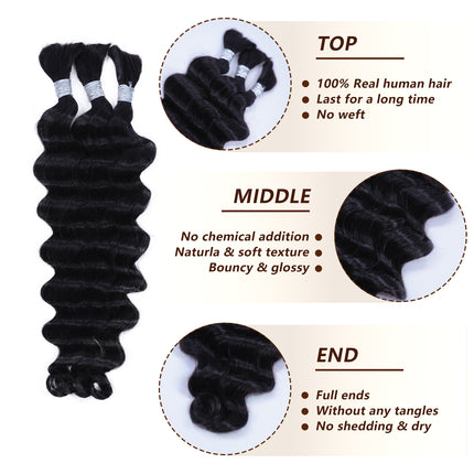 Loose Wave Bulk Hair Extensions for Boho Knotless Braiding