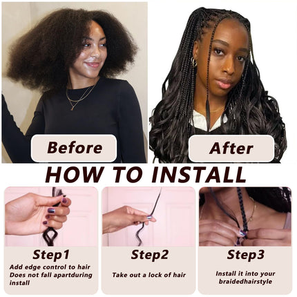 Loose Wave Bulk Hair Extensions for Boho Knotless Braiding