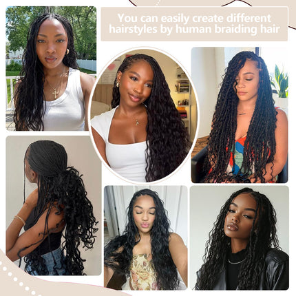 Loose Wave Bulk Hair Extensions for Boho Knotless Braiding