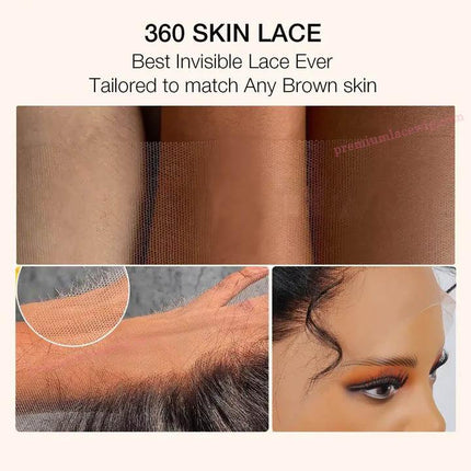 Invisible Strap 360 Lace Bleached Knot Pre-Cut Lace 99J Water Wave Wig