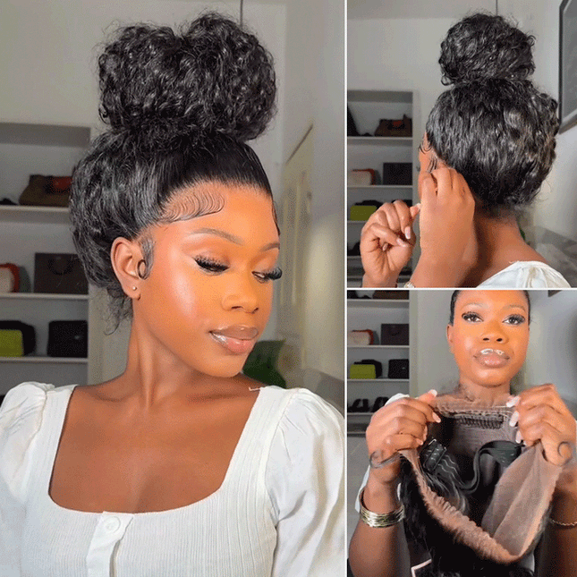 Invisible Strap 360 Lace Bleached Knot Pre-Cut Lace Deep Wave Wig