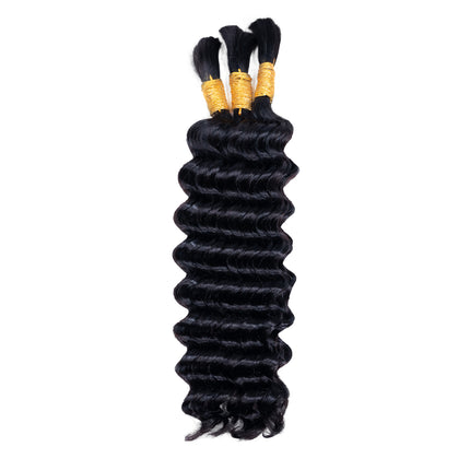 Deep Wave Bulk Hair Extensions for Boho Knotless Braiding