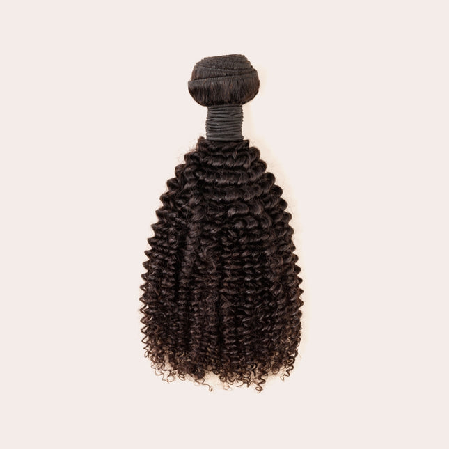 10A Virgin Brazilian Curly Wave Bundle Natural Black
