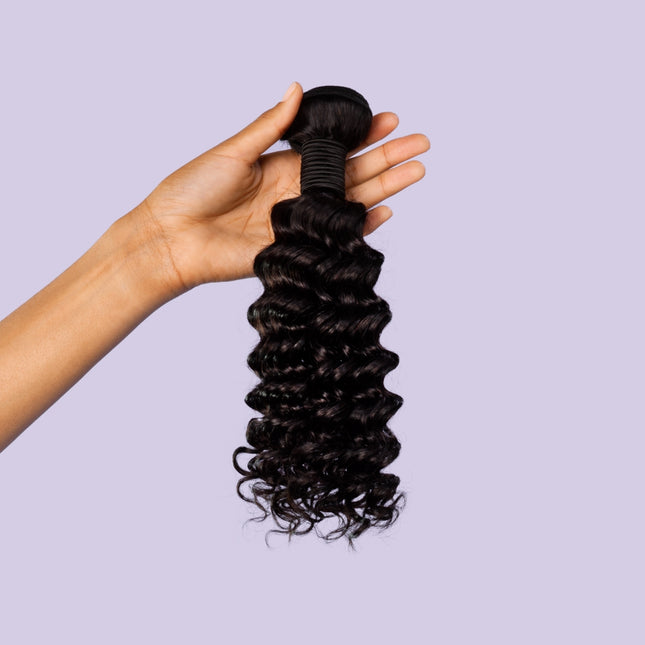 10A Virgin Brazilian Deep Wave Bundle Natural Black