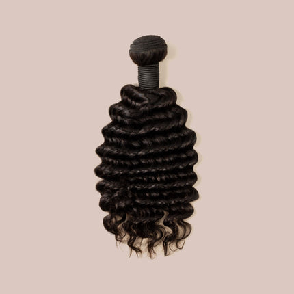 10A Virgin Brazilian Deep Wave Bundle Natural Black
