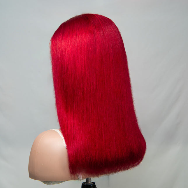 Ruby Red 13*6 Bob Wig Sliky Straight