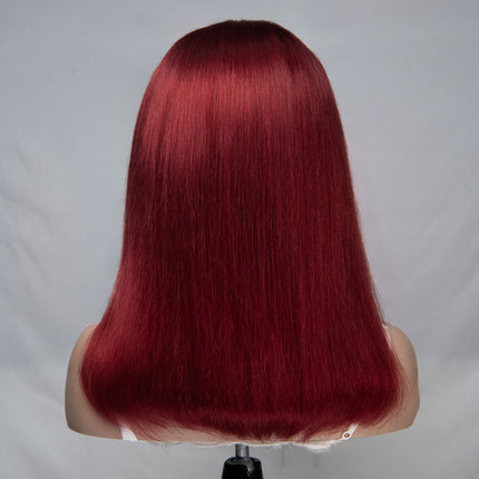 Deep Red 13*6 Bob Wig Sliky Straight