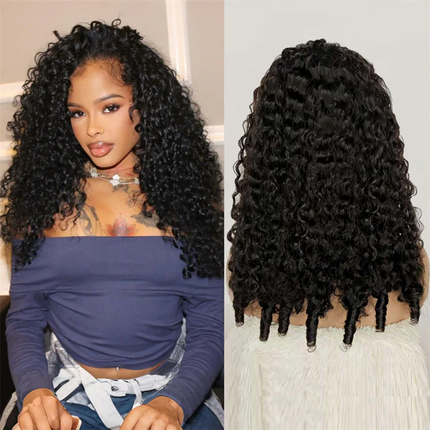 Burmese Curly Human Hair Wigs Lace Frontal Transparent Wig