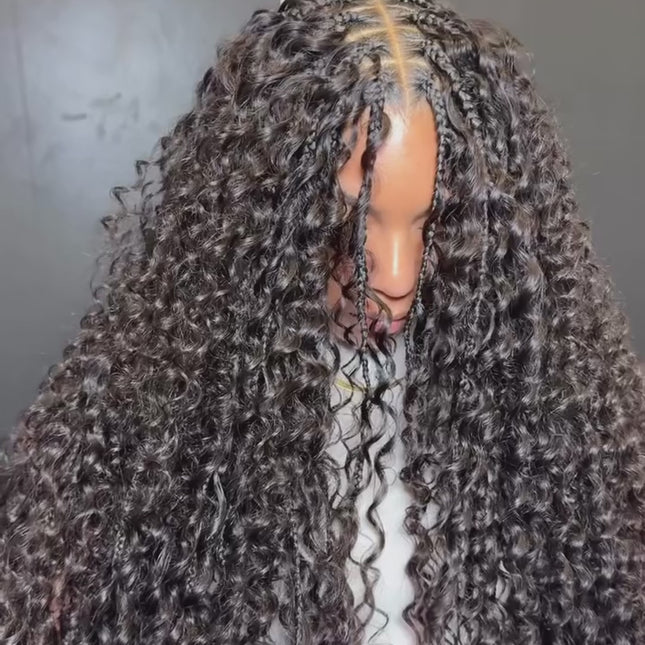 Deep Wave Bulk Hair Extensions for Boho Knotless Braiding